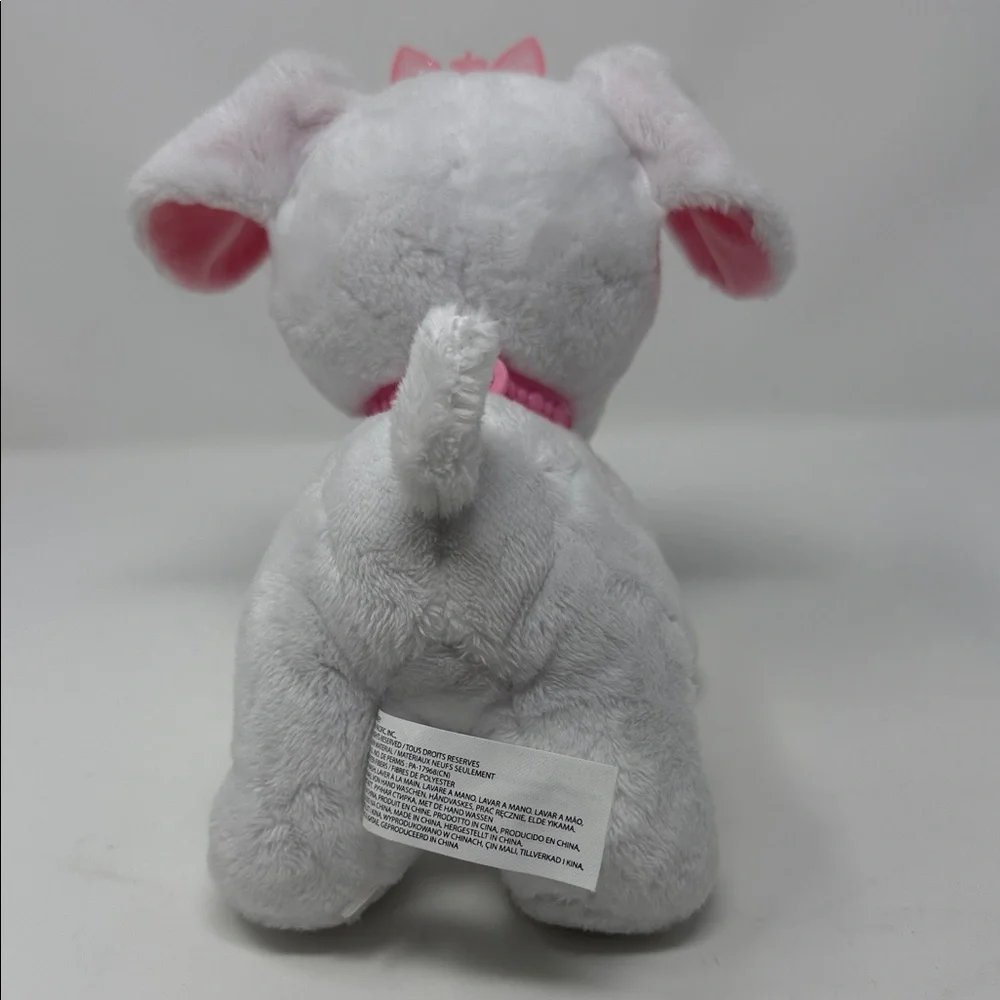 Disney Princess Plush White Dog Toy with Pink Bow 7” x 7 “